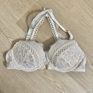 Victorias Secret Dream Angels Push Up Bra Beige Lace Overlay 32A